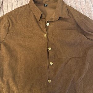 SHEIN Camel Corduroy Shirt